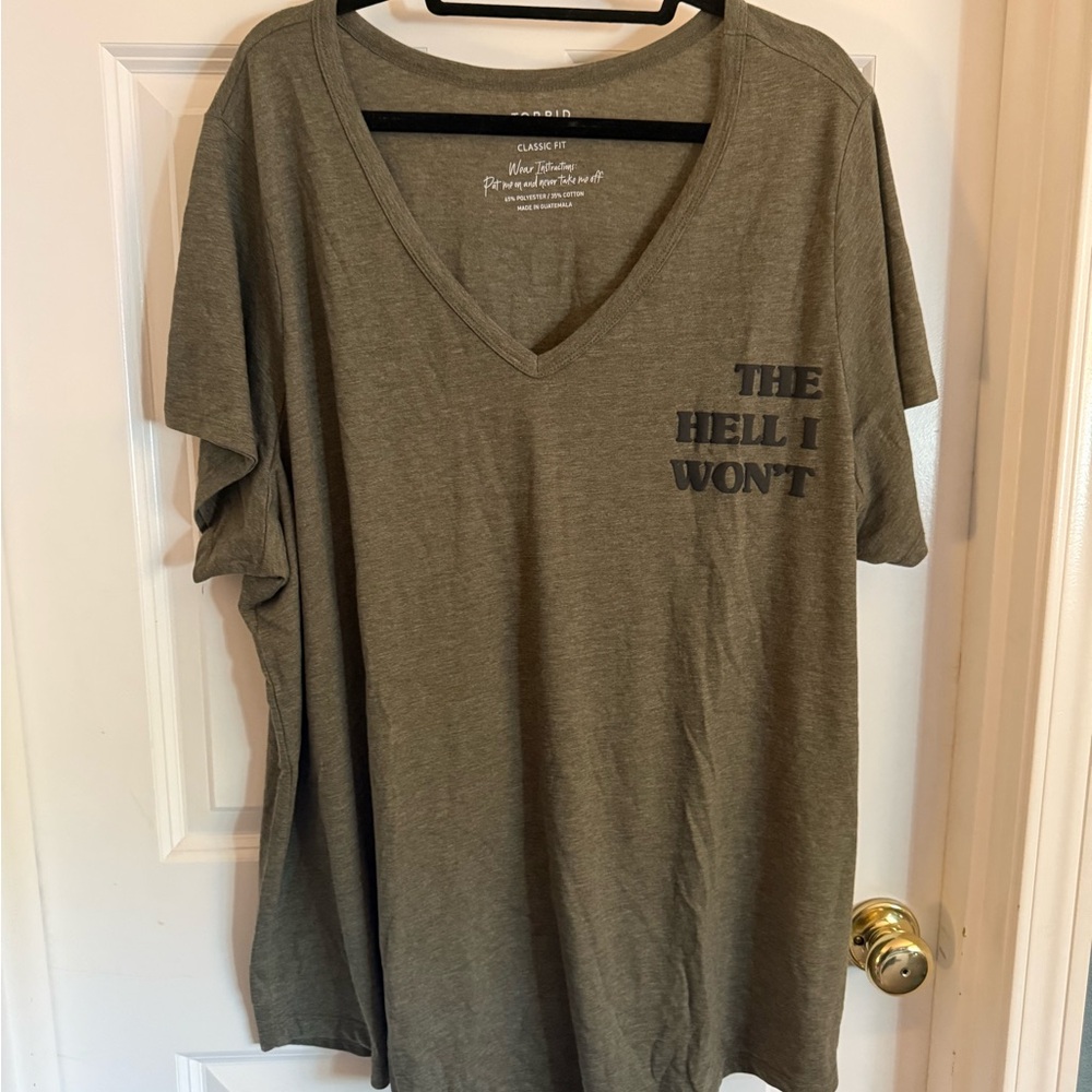 Torrid Olive Green Short Sleeve Tee